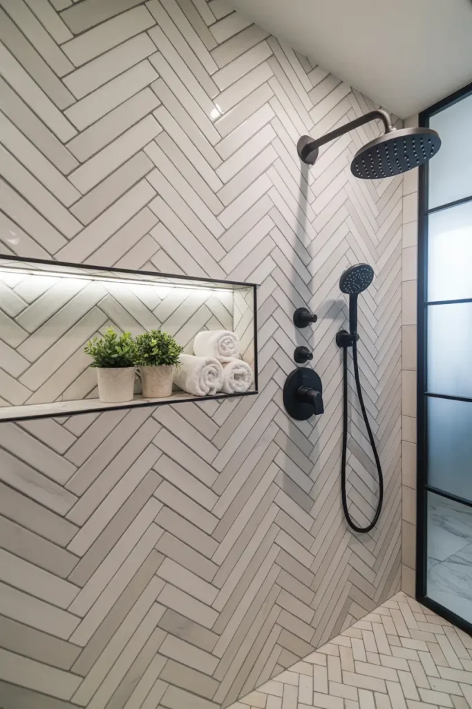 Herringbone Tile Layout for Extra Movement