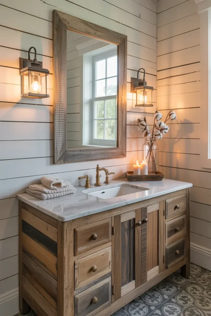 Incorporate Shiplap Behind the Vanity