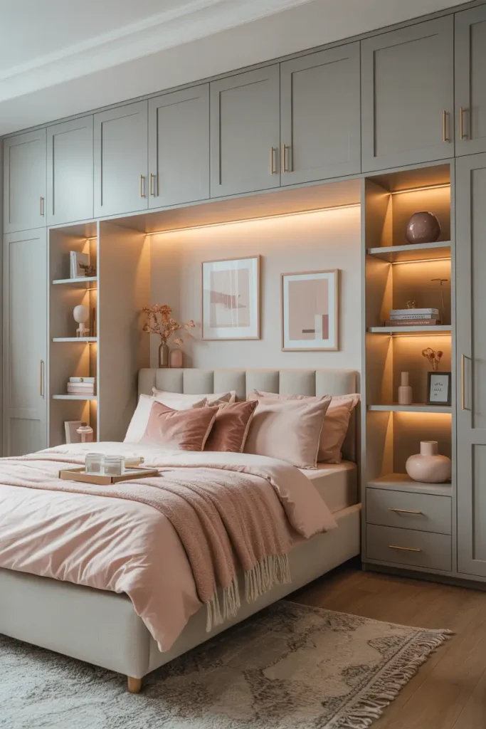 Install Grey Built-In Cabinets