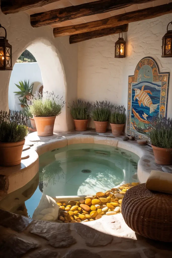 Mediterranean-Style Tub Room