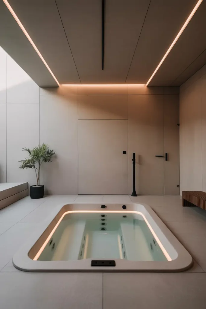 Minimalist Modern Hot Tub Room