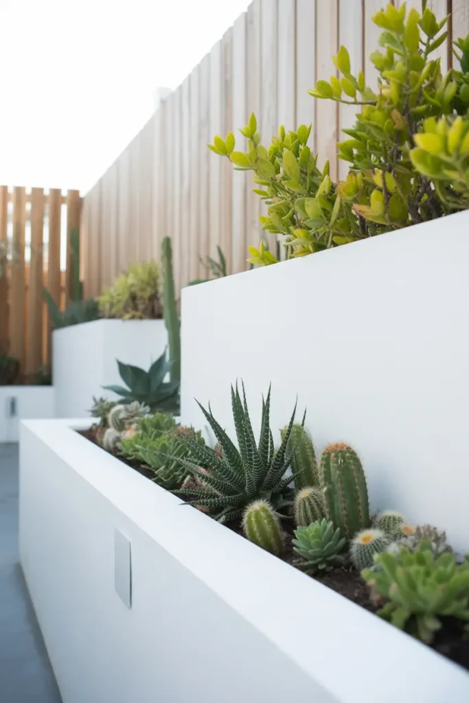 Minimalist White Box Planters