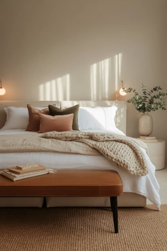 Mix Textures Around a King Bed for a Cozy Feel