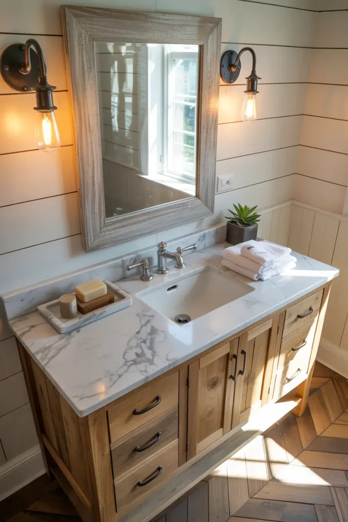 Mix of Wood and Marble for Balance