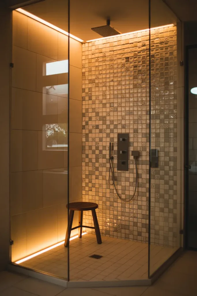 Mosaic Tile Accents for Texture and Sparkle