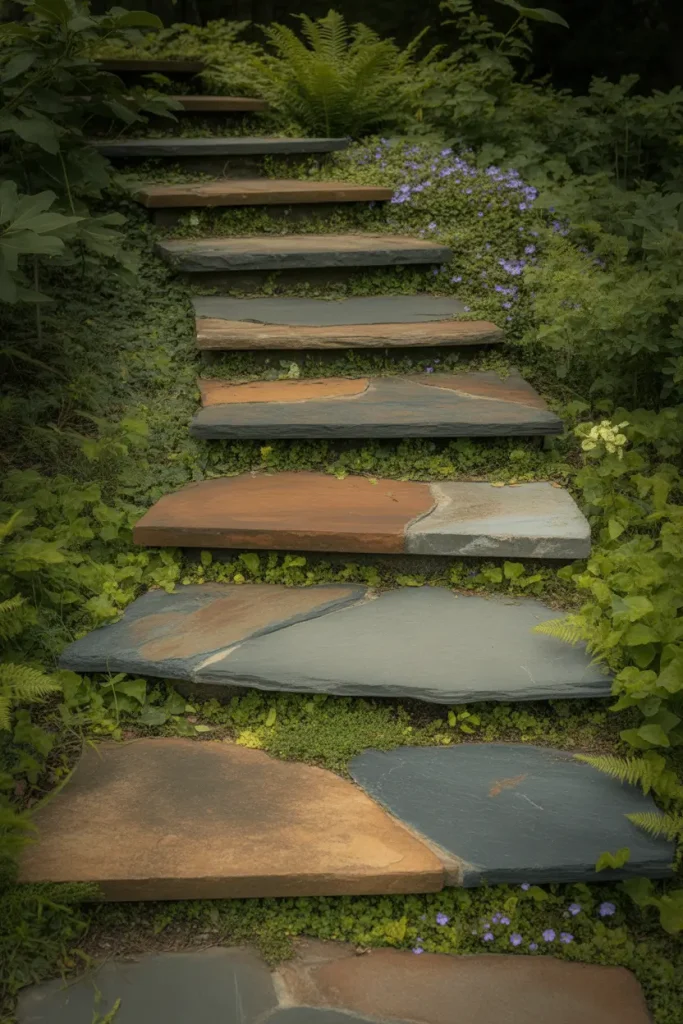 Natural Stone Steps That Blend With Nature