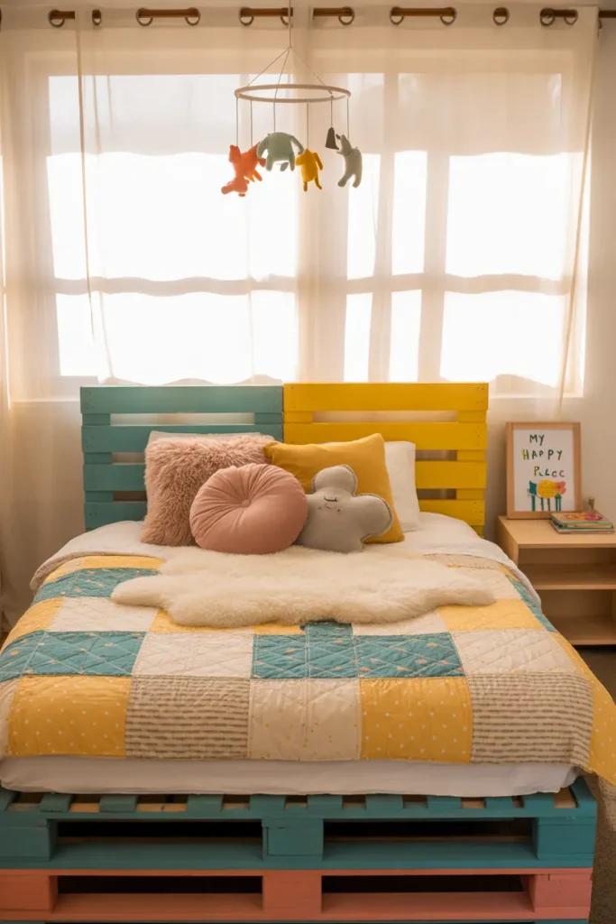 Painted Pallet Bed Frame for Kids
