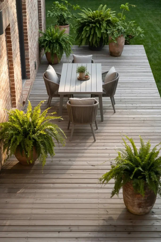 Pair Grey Decking with Brick or Concrete