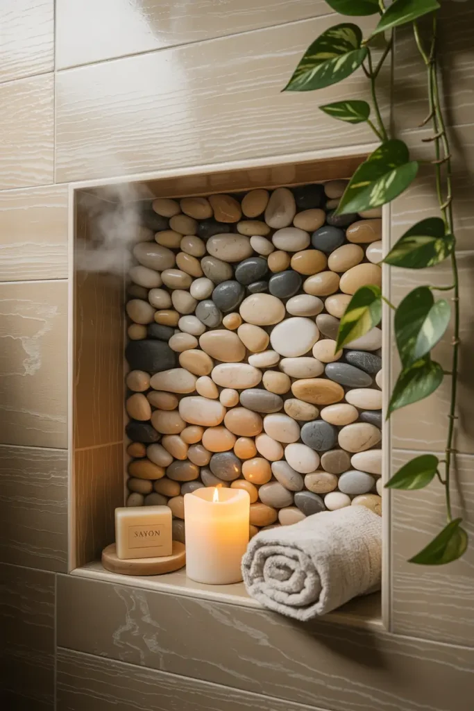 Pebble-Stone Niches for a Natural Touch