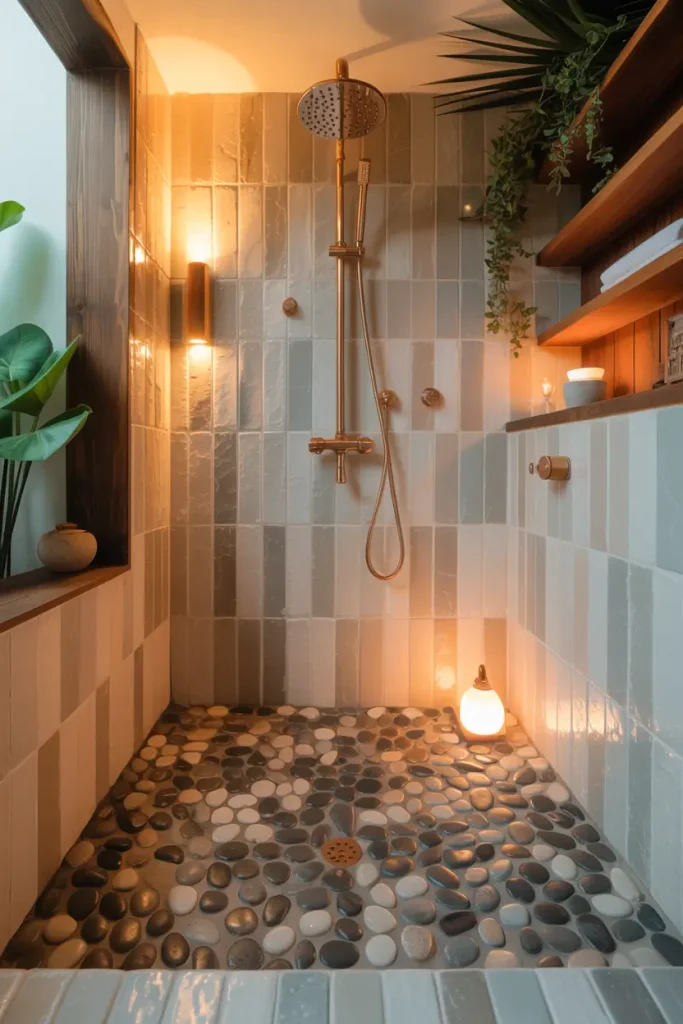 Pebble Tile Flooring for Natural Texture