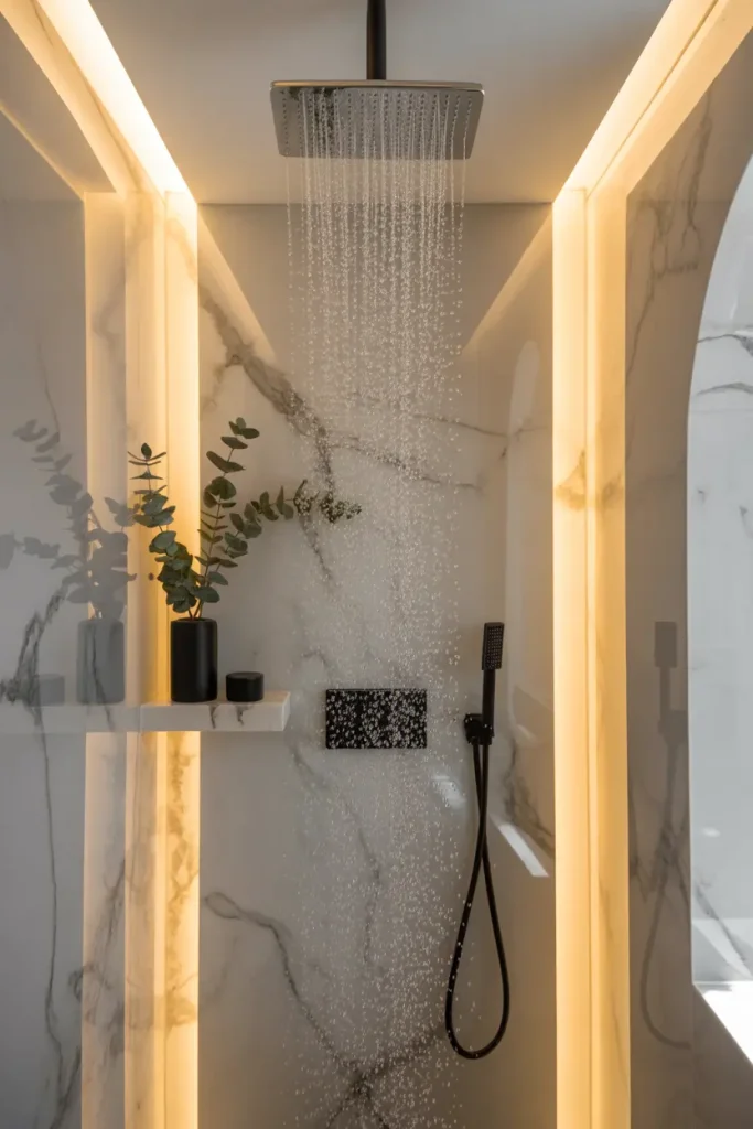 Rainfall Showerhead with Ceiling Mount