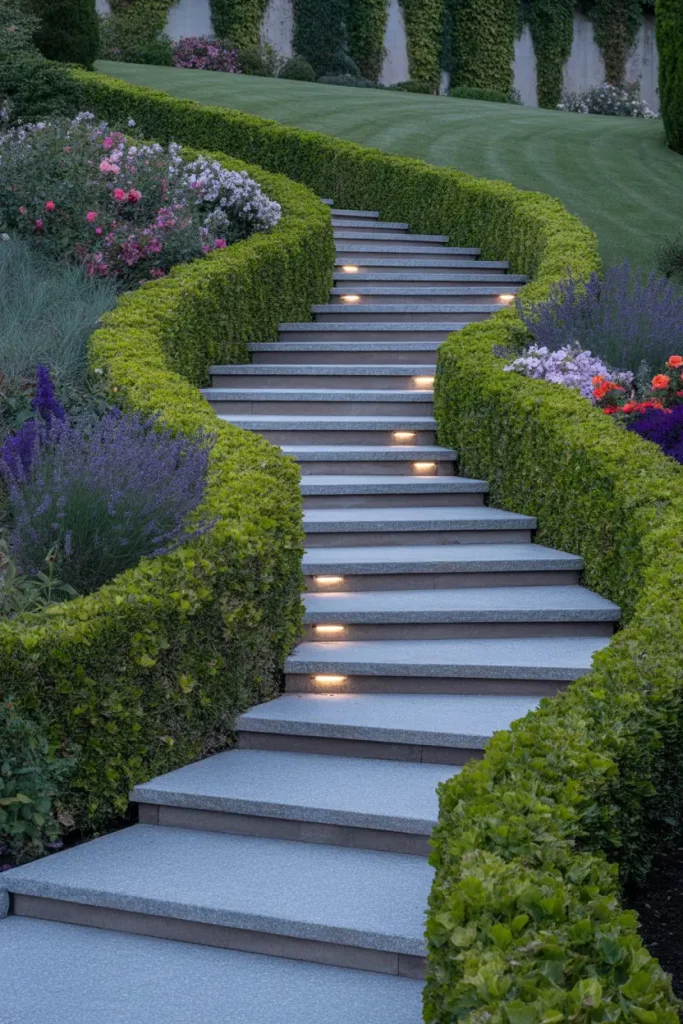 Raised Granite Step Path
