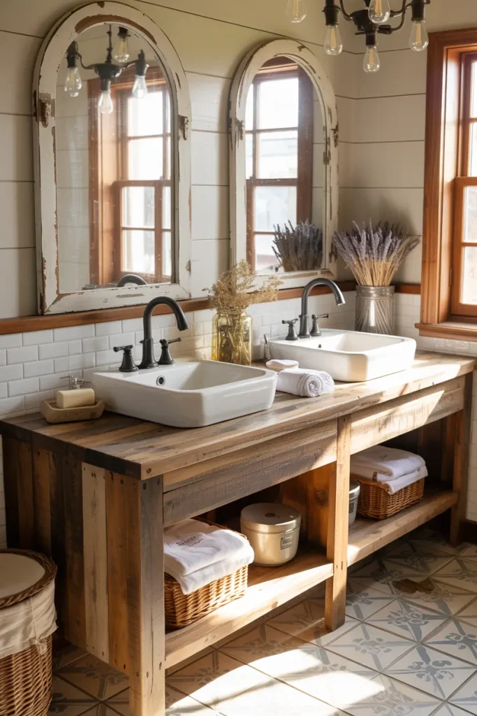 Reclaimed Wood Vanities for Authentic Texture