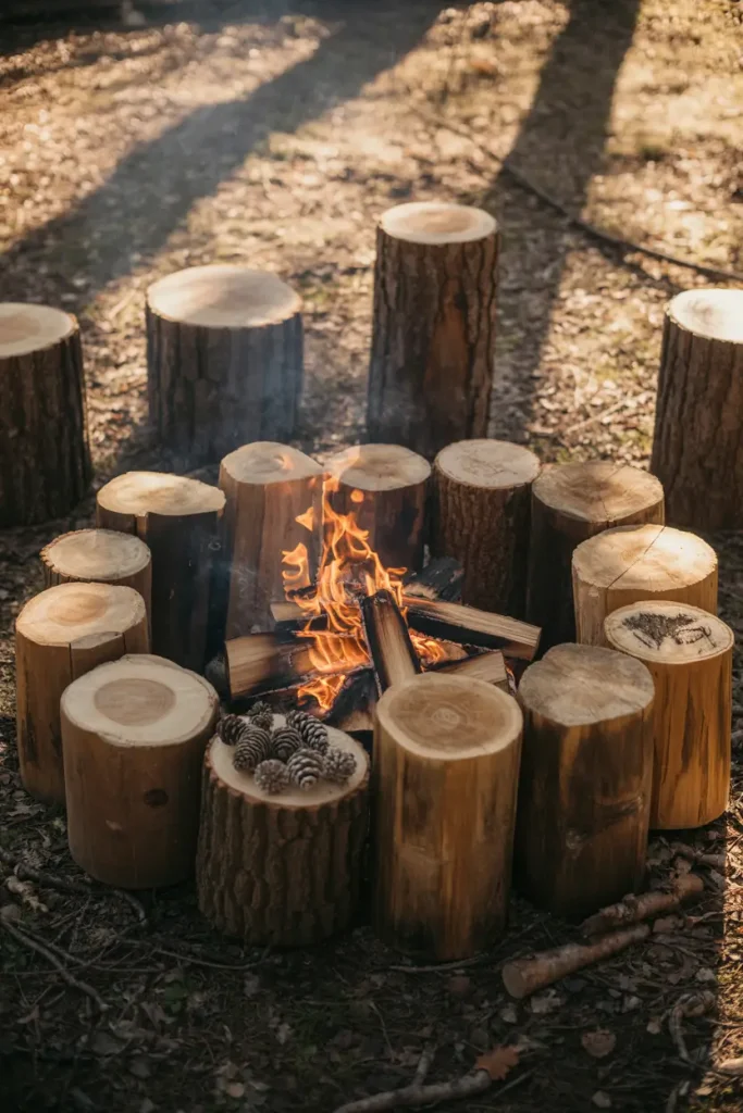Rustic Log Rounds for a Natural Edge
