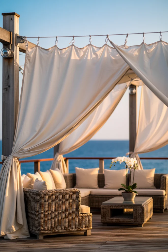Sailcloth Drapes with Anchor Points