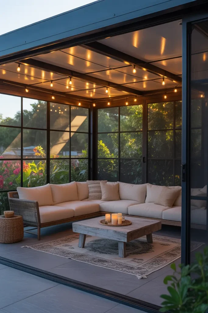 Screened-In Patio With Extended Roof