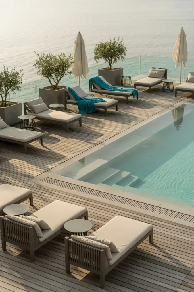 Surround a Pool or Spa with Grey Decking