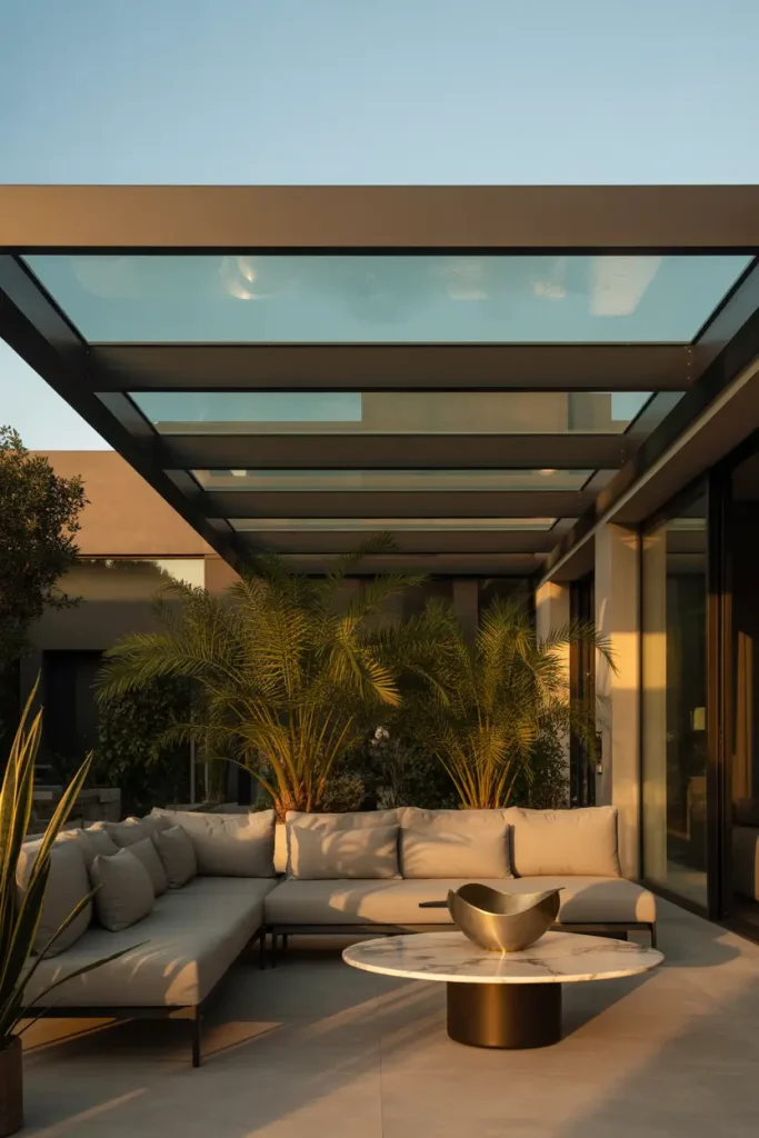 Tinted Glass Roof With Steel Framing