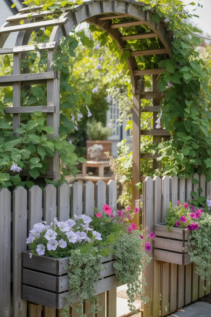 Trellis-Backed Boxes for Climbing Plants