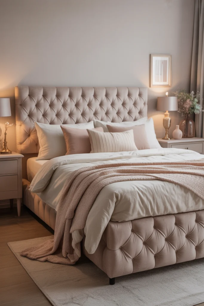 Try a Tufted King Bed for Soft Charm