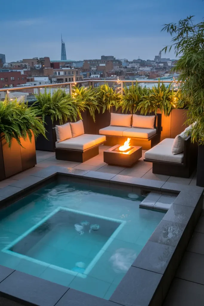 Urban Rooftop Hot Tub Room