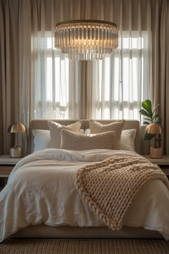 Use Statement Lighting Above the Bed