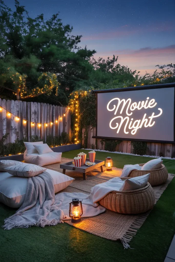 Use Turf for an Outdoor Movie Lounge