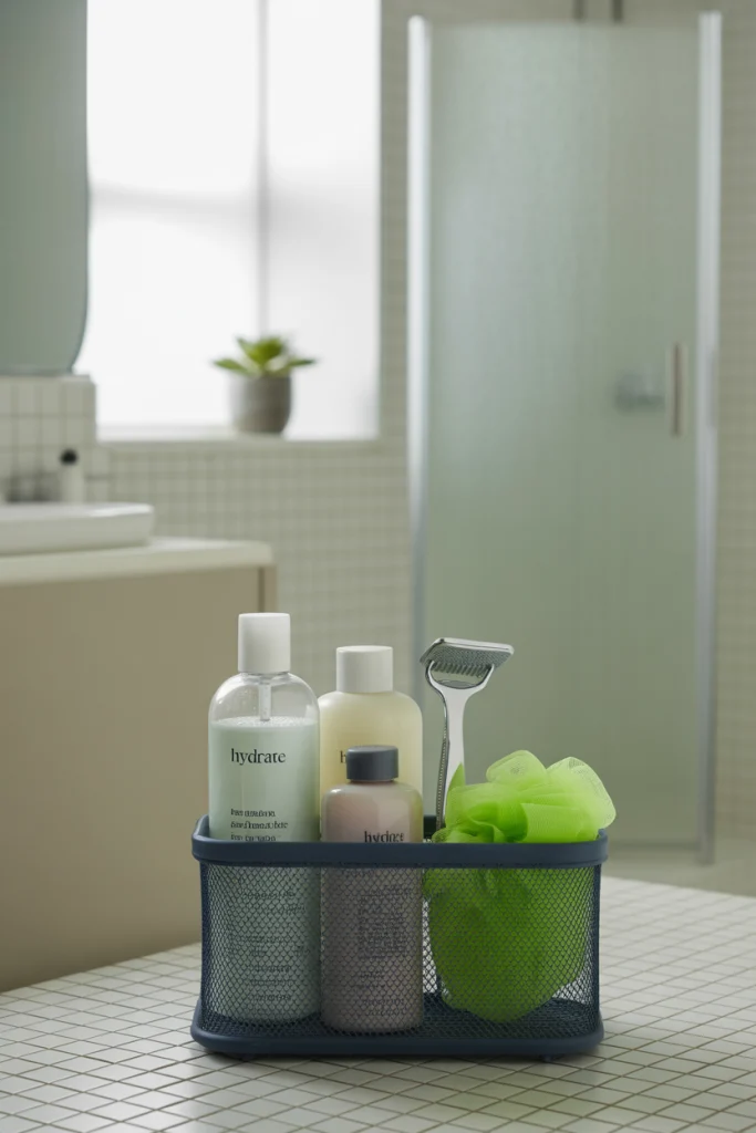 Use a Shower Caddy That Keeps Things Dry