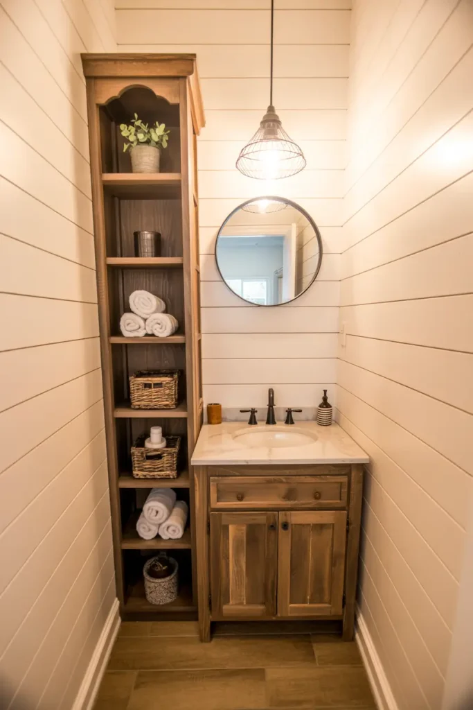 Vertical Storage Cabinets for Narrow Bathrooms