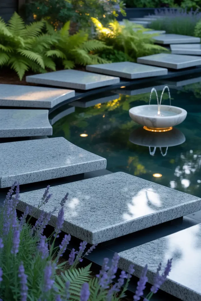 Water Feature Path With Granite Surround