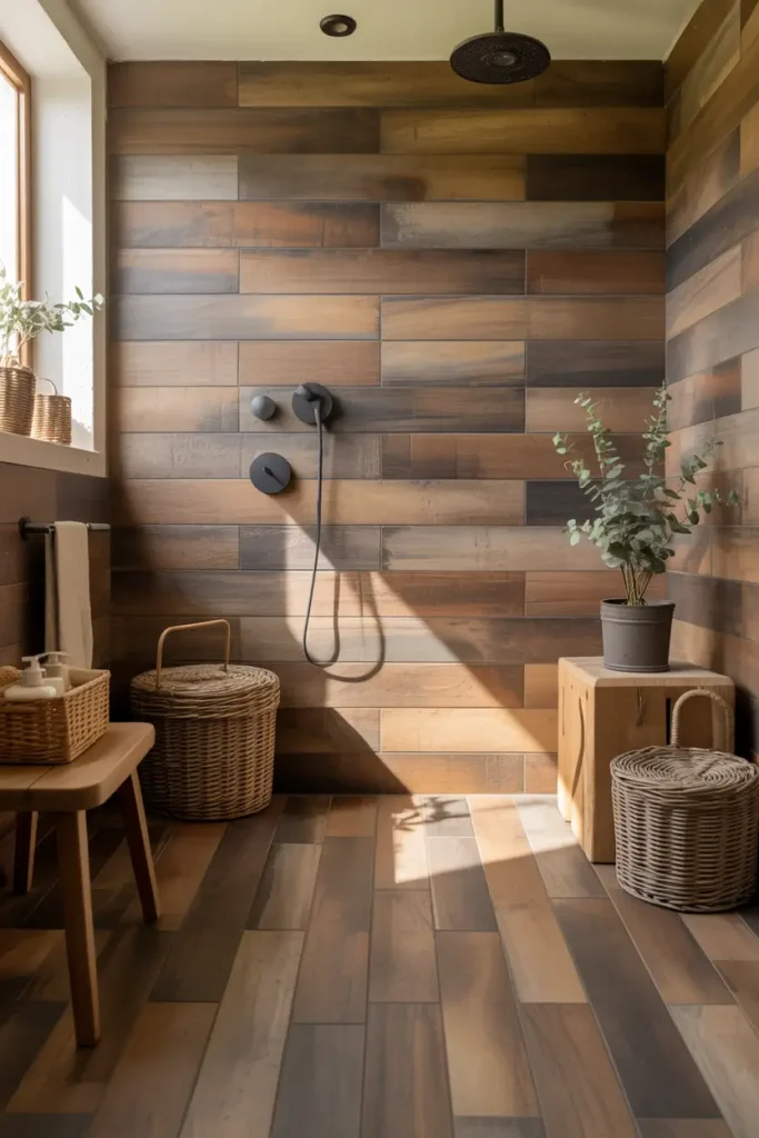 Wood-Look Tiles for Rustic Warmth