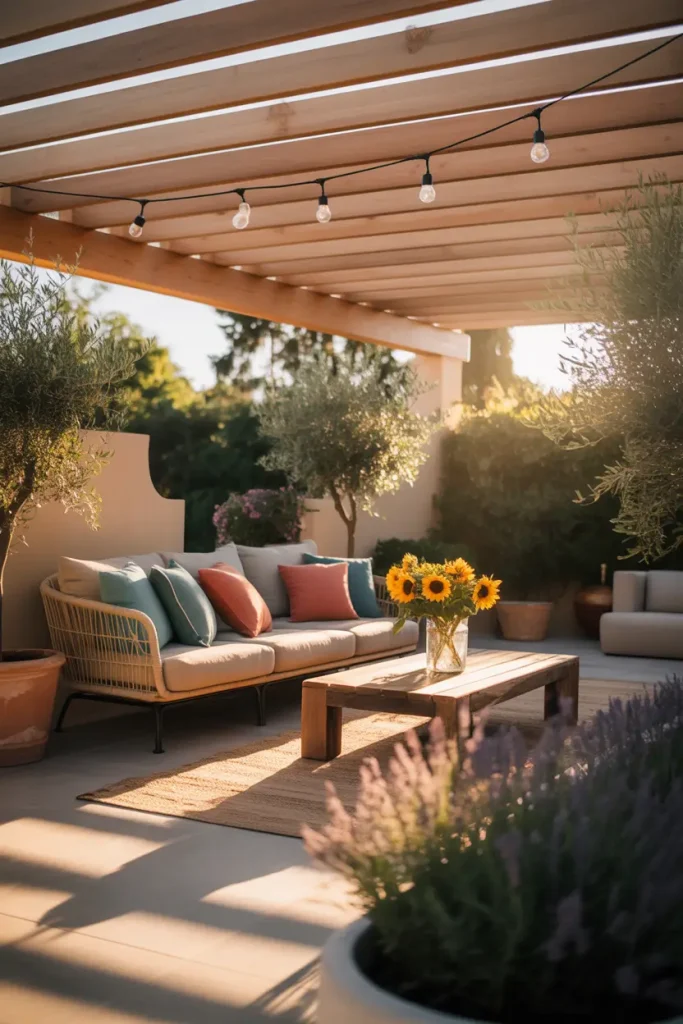 Wooden Slatted Roof for Soft Shade