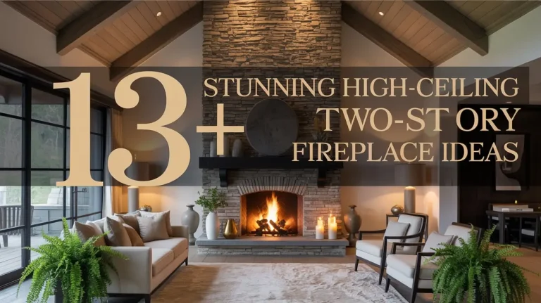 13+ Stunning High-Ceiling Two-Story Fireplace Ideas