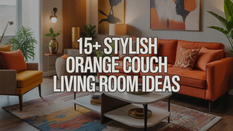 15+ Stylish Orange Couch Living Room Ideas