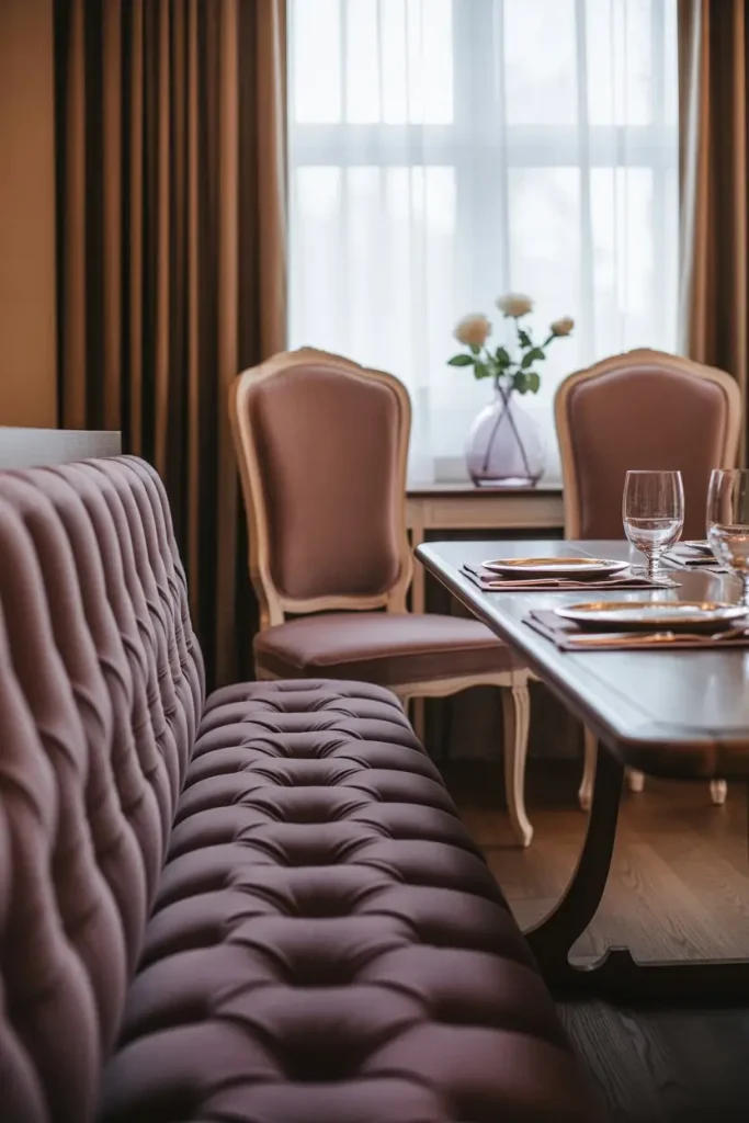 Add Luxury with Purple Upholstered Benches