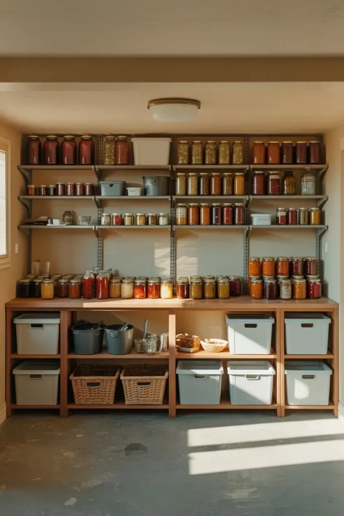 Add a Canning Supply Station in Your Basement