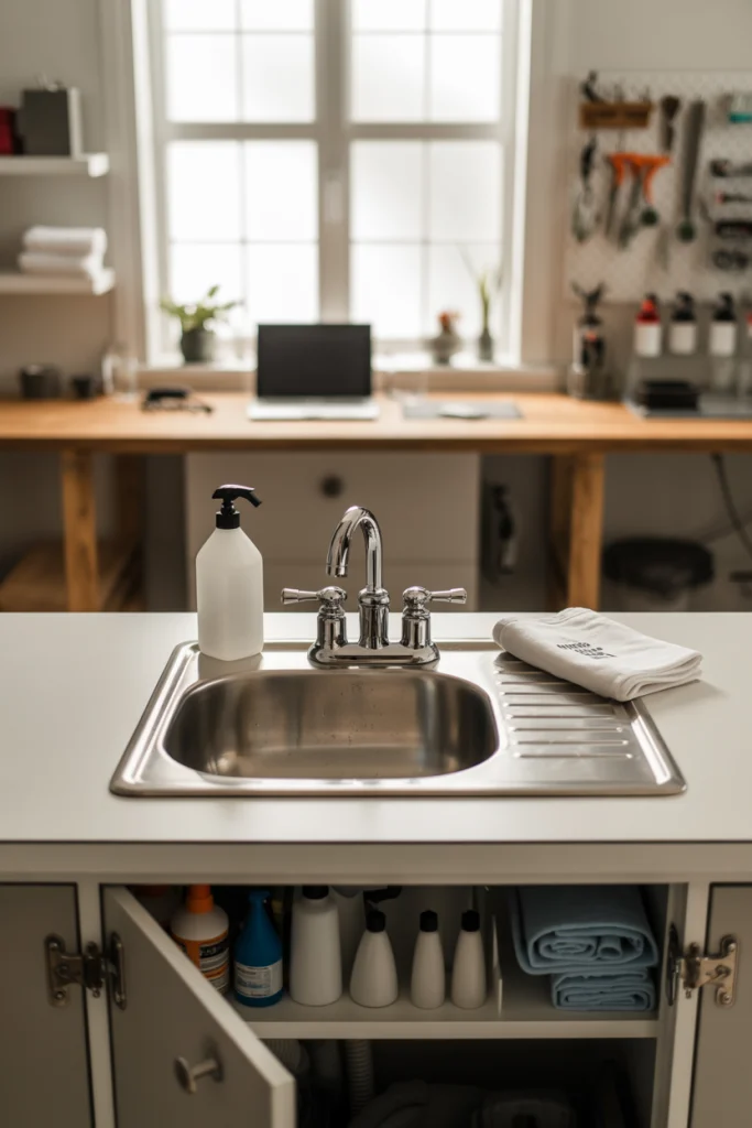 Add a Small Sink for Quick Clean-Up