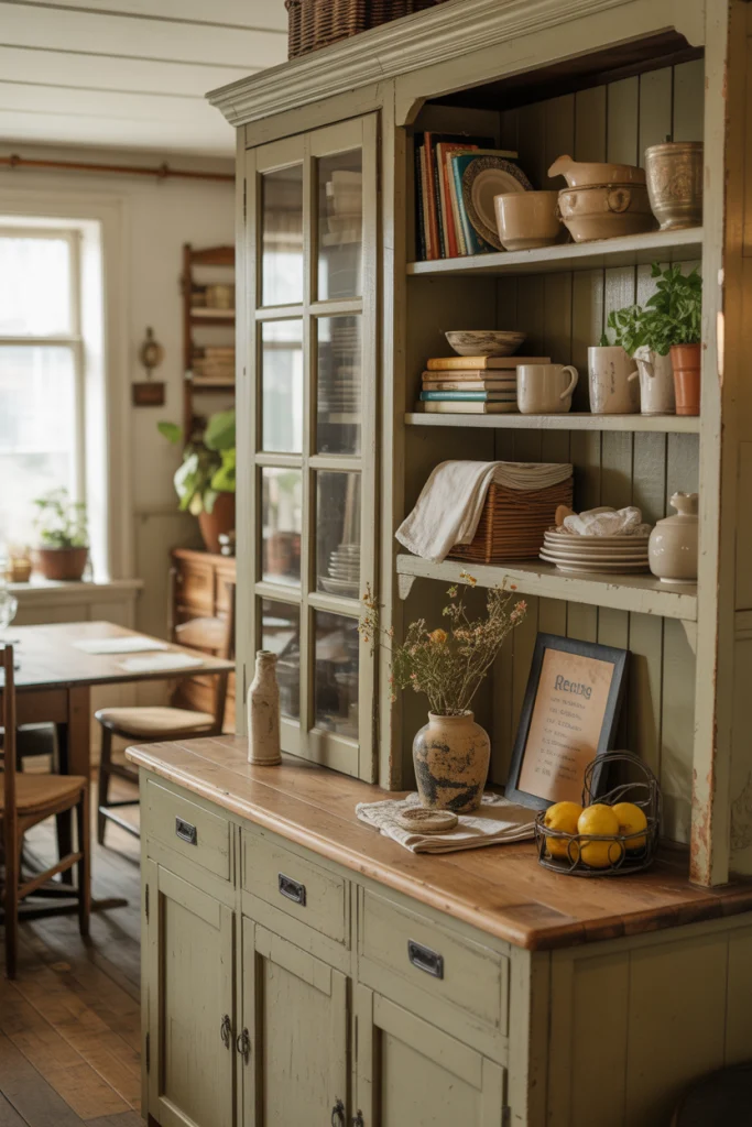 Add a Weathered Hutch or Sideboard