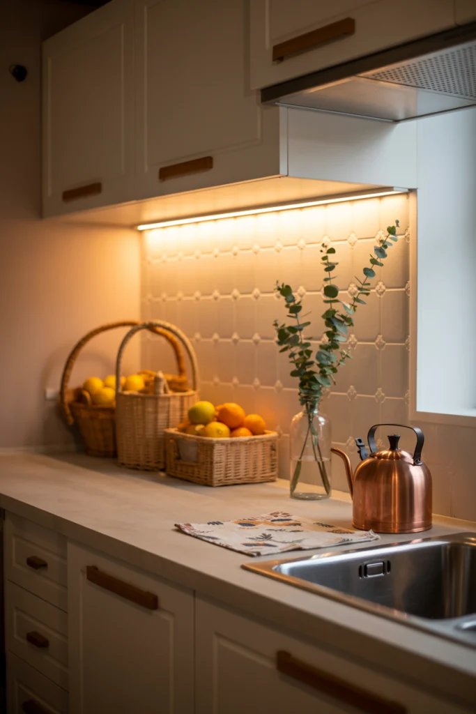 Add warm textures to soften the look