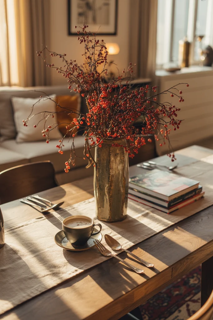 Anchor the Table with a Statement Centerpiece