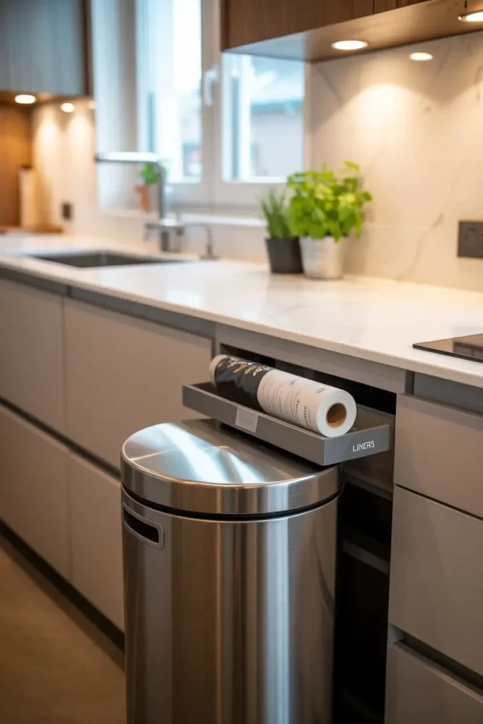 Built-In Bag Storage for Easy Changes