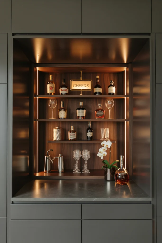 Built-In Bar Shelves