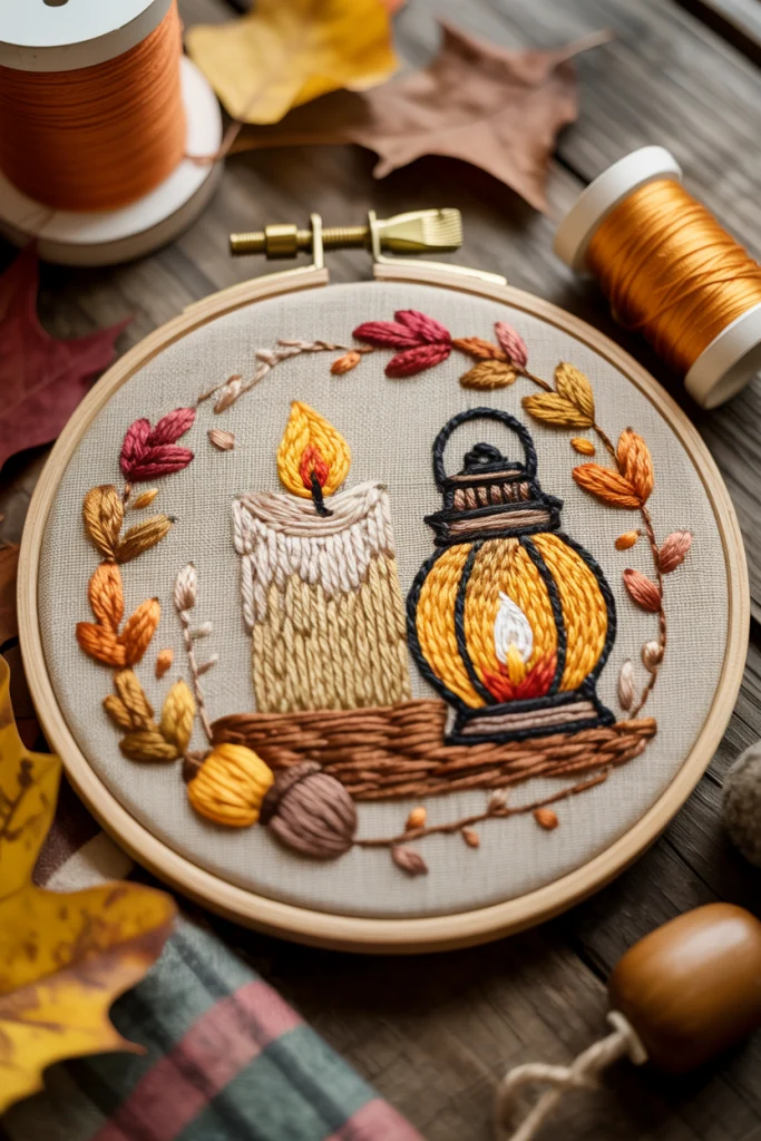 Candle and Lantern Embroidery for Warmth