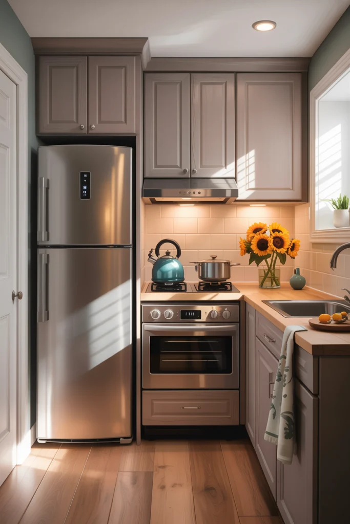 Choose compact appliances that suit the basement layout