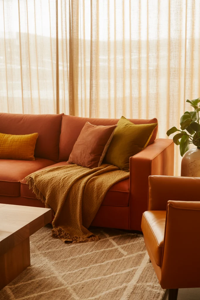 Choose warm, earthy color tones as your base