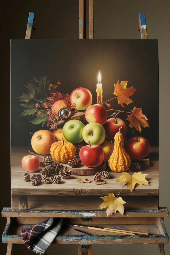 Cozy Autumn Still Life on Canvas