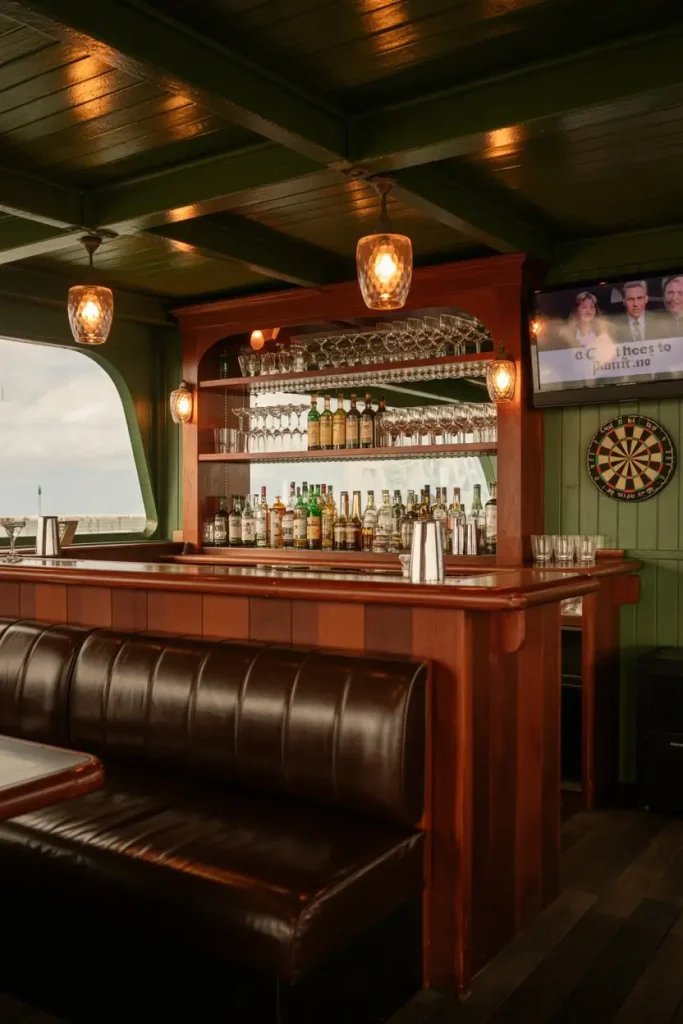 Cozy Pub-Inspired Under Deck Bar
