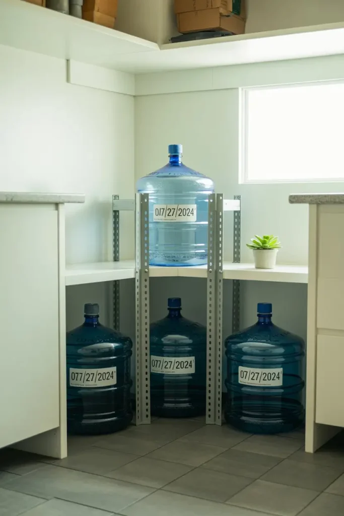 Create a Dedicated Water Jug Storage Corner