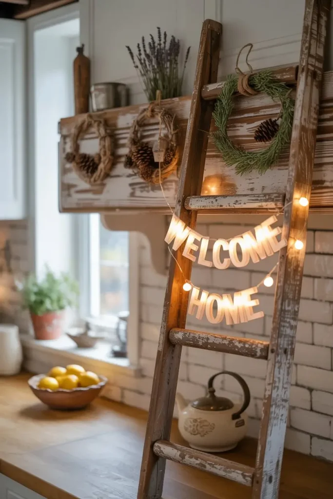 Create a Farmhouse Ladder Display