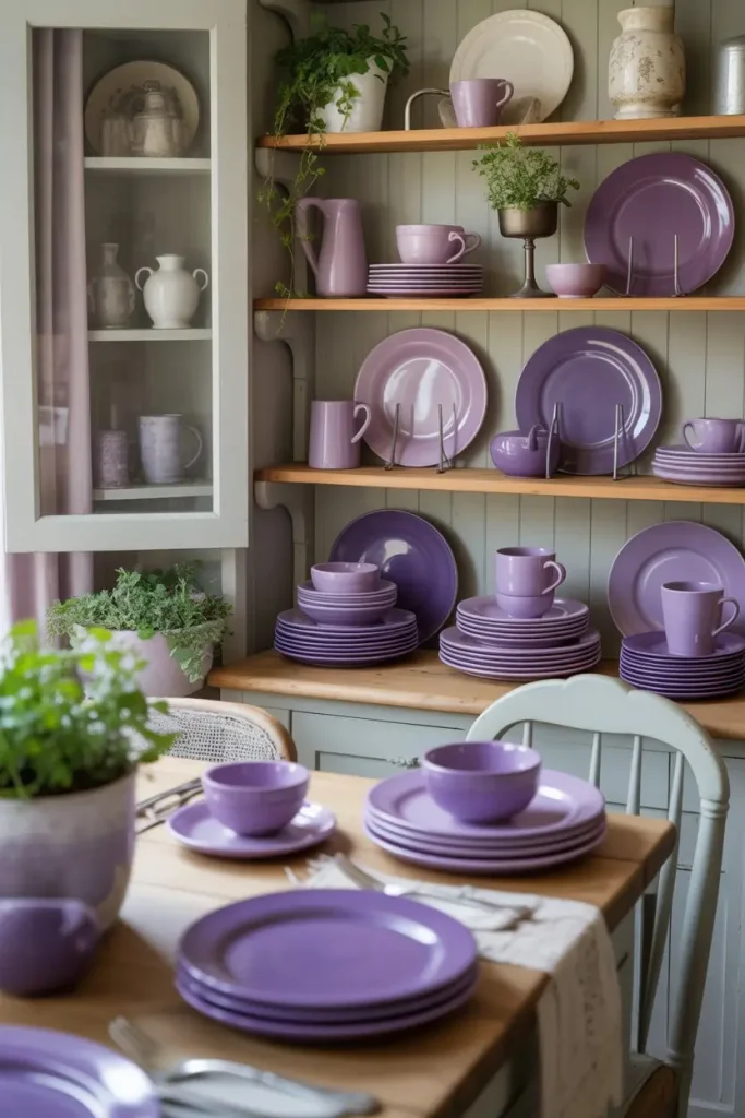 Display Purple Dishes as Décor